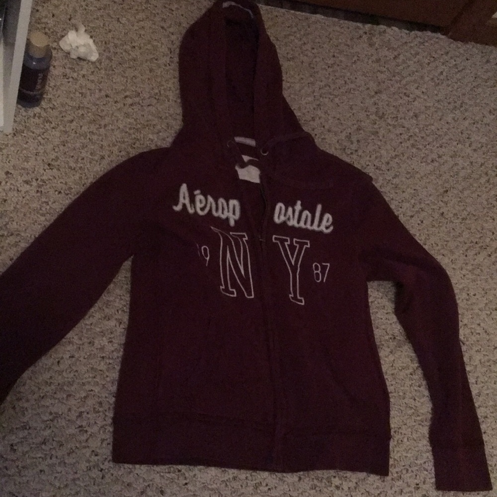 Maroon Aeropostale Zip Up Hoodie